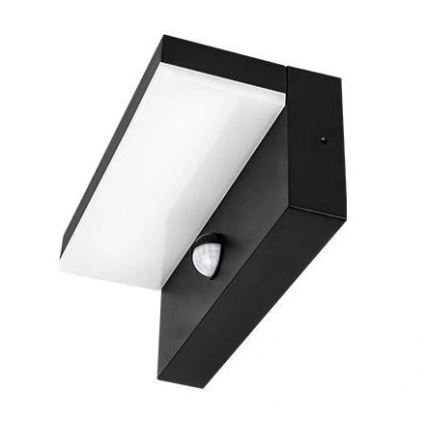 LED наружный настенный светильник с датчиком LED/9W/230V 4000K IP44, чёрный
