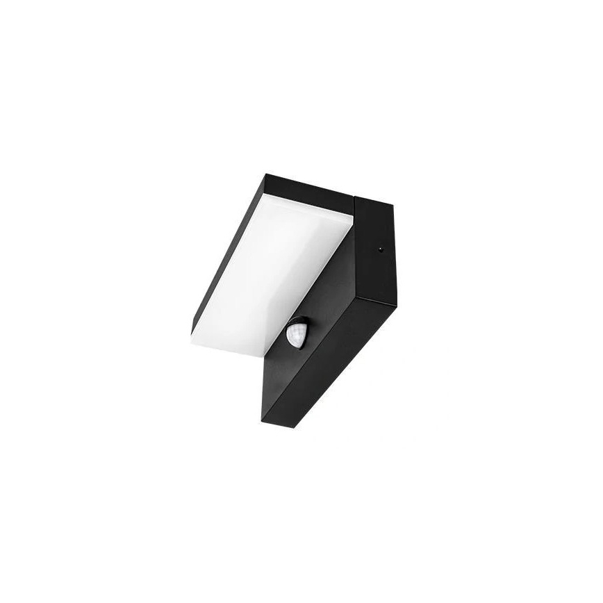 LED наружный настенный светильник с датчиком LED/9W/230V 4000K IP44, чёрный