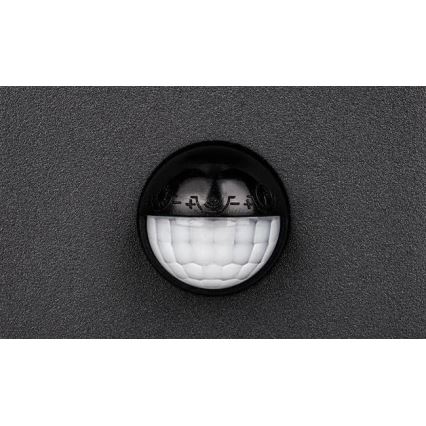LED наружный настенный светильник с датчиком LED/9W/230V 4000K IP44, чёрный