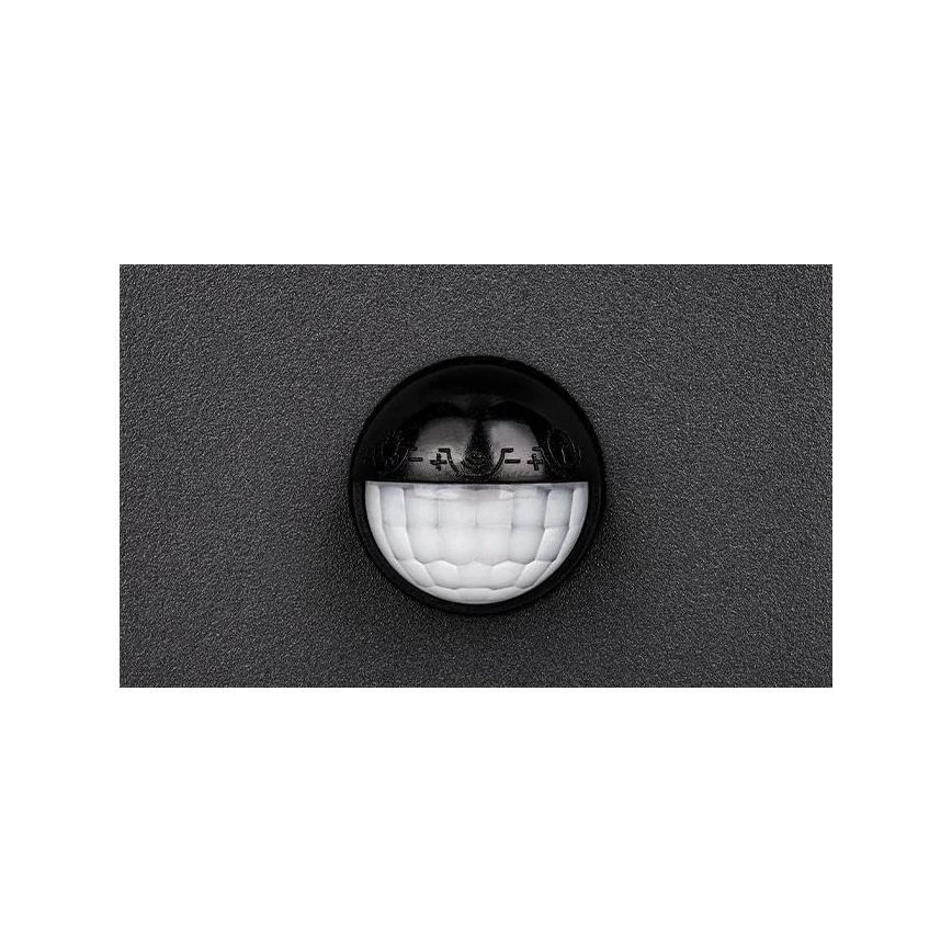 LED наружный настенный светильник с датчиком LED/9W/230V 4000K IP44, чёрный