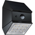 LED настенный солнечный светильник с датчиком LED/2,5W/3,7V 3000/4000/6000K IP65 1200 mAh черный