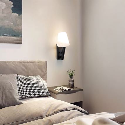 LED настенный светильник с USB-портом LED/2W/230V 3000K черный/белый