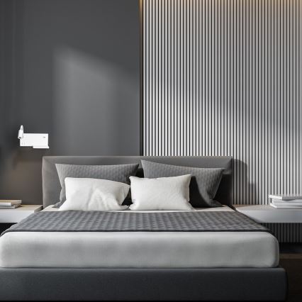 LED настенный светильник SHELF LED/4W+LED/5W+LED/2W/230V + USB-порт белый