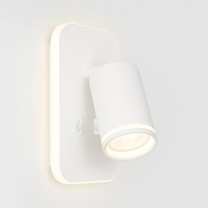 LED настенный точечный светильник PIPE 1xGU10/10W/230V + LED/6W белый