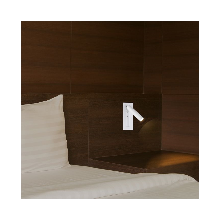 LED настенный точечный светильник, 2 Вт, 230 В, 3000 К, белый