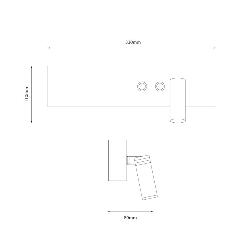 LED настенный точечный светильник RESORT LED/10W/230V + LED/3W белый правый