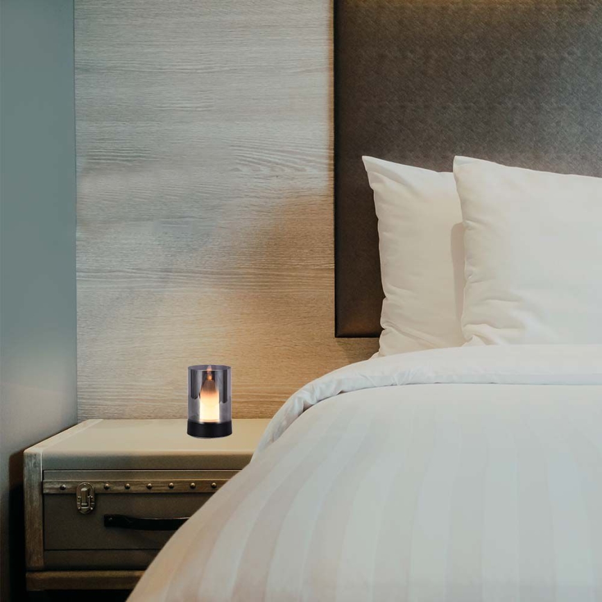 LED Настільна акумуляторна лампа з регулюванням яскравості LED/2W/5V 3000K 2400 mAh чорний