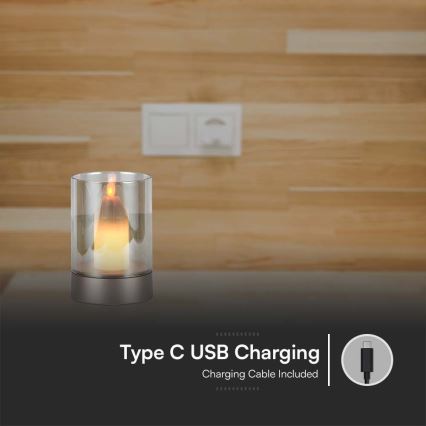 LED Настільна акумуляторна лампа з регулюванням яскравості LED/2W/5V 3000K 2400 mAh мідний