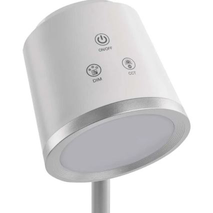 LED Настільна акумуляторна лампа з регулюванням яскравості 4в1 LED/6W/3,7V 3000K/4000K/6500K 1500mAh білий