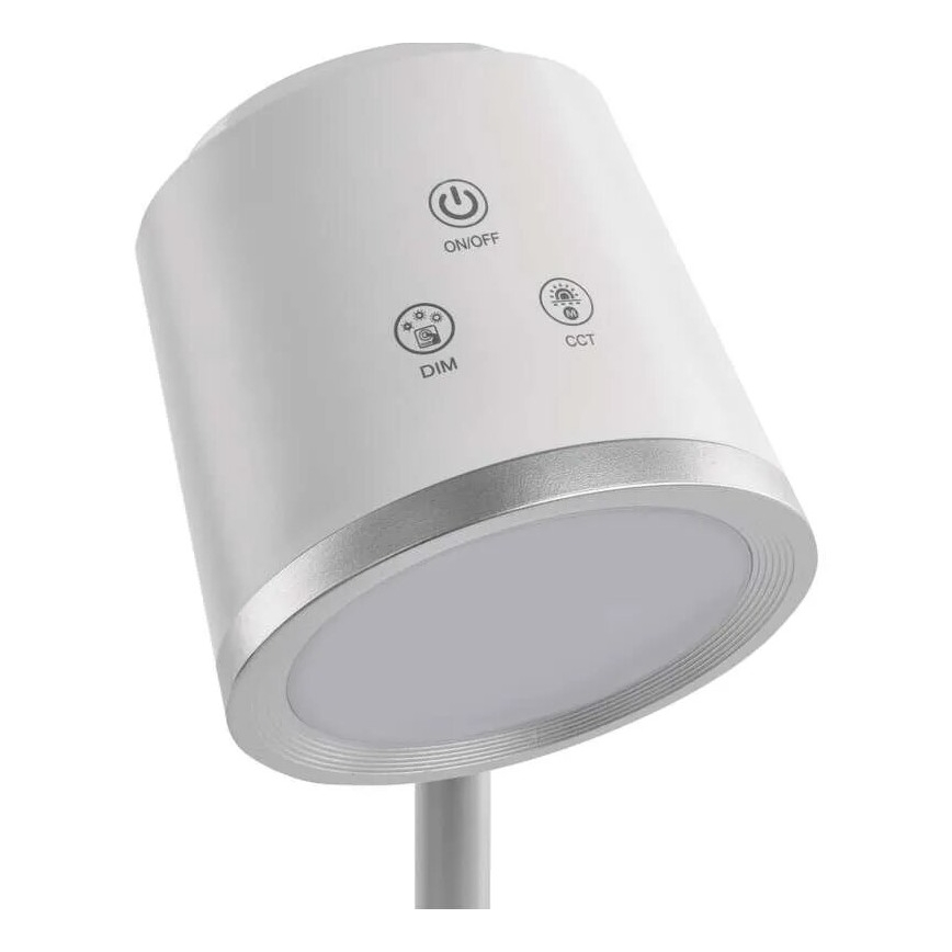 LED Настільна акумуляторна лампа з регулюванням яскравості 4в1 LED/6W/3,7V 3000K/4000K/6500K 1500mAh білий