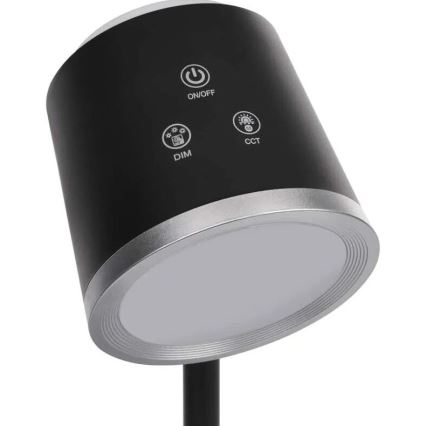 LED Настільна акумуляторна лампа з регулюванням яскравості 4в1 LED/6W/3,7V 3000K/4000K/6500K 1500mAh чорний