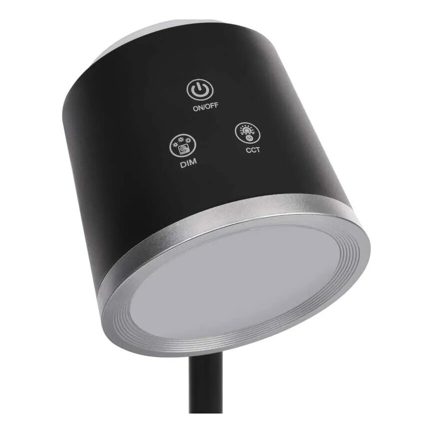 LED Настільна акумуляторна лампа з регулюванням яскравості 4в1 LED/6W/3,7V 3000K/4000K/6500K 1500mAh чорний