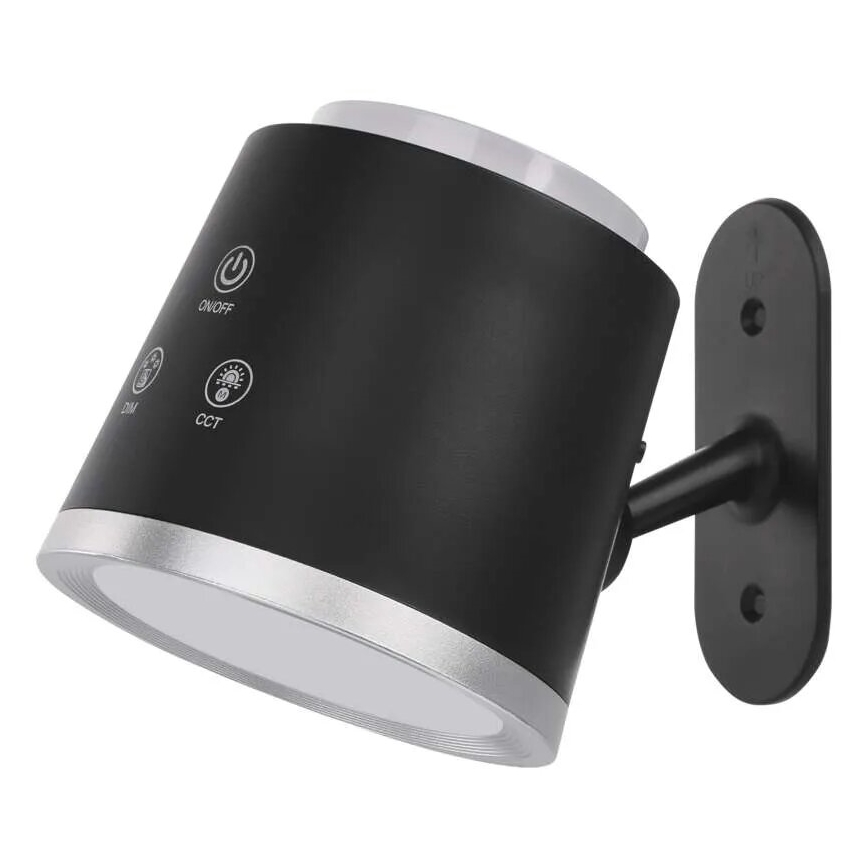 LED Настільна акумуляторна лампа з регулюванням яскравості 4в1 LED/6W/3,7V 3000K/4000K/6500K 1500mAh чорний