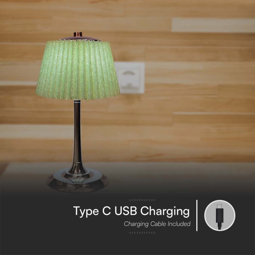 LED Настільна сенсорна акумуляторна лампа з регулюванням яскравості LED/1,5W/5V 3000/4000/6000K 1800 mAh зелений