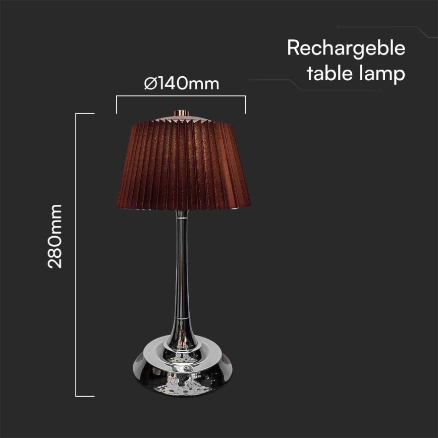 LED Настільна сенсорна акумуляторна лампа з регулюванням яскравості LED/1,5W/5V 3000/4000/6000K 1800 mAh коричневий
