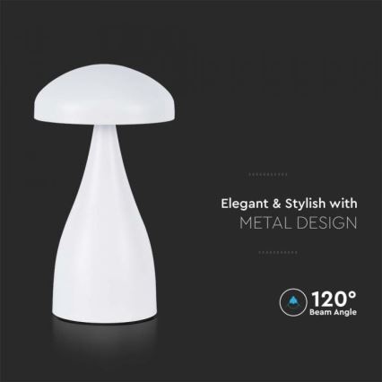 LED Сенсорна настільна акумуляторна лампа з регулюванням яскравості LED/1W/5V 3000-6000K 1800 mAh білий