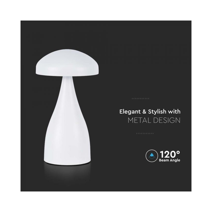 LED Сенсорна настільна акумуляторна лампа з регулюванням яскравості LED/1W/5V 3000-6000K 1800 mAh білий