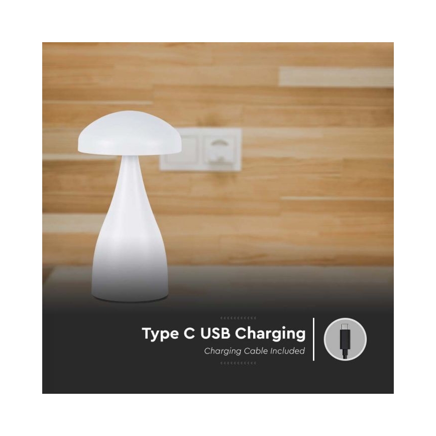LED Сенсорна настільна акумуляторна лампа з регулюванням яскравості LED/1W/5V 3000-6000K 1800 mAh білий