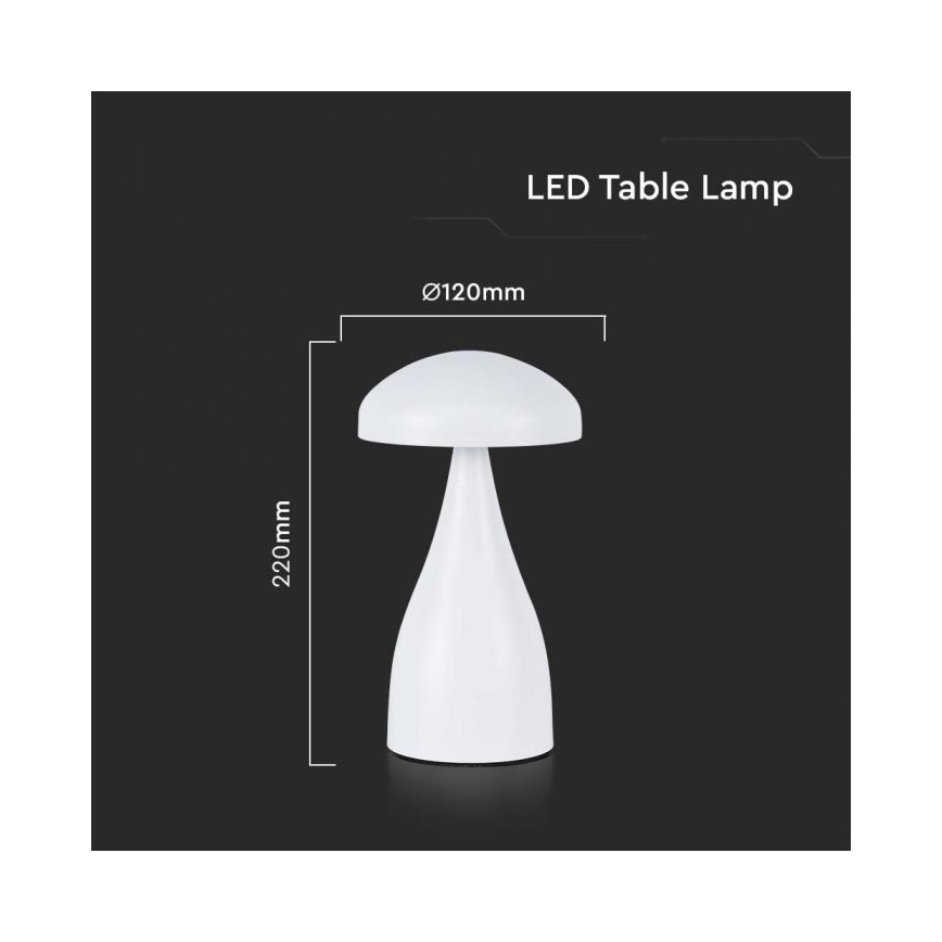 LED Сенсорна настільна акумуляторна лампа з регулюванням яскравості LED/1W/5V 3000-6000K 1800 mAh білий
