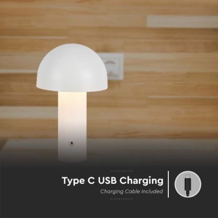 LED Сенсорна настільна акумуляторна лампа з регулюванням яскравості LED/1W/5V 3000-6000K 1800 mAh білий