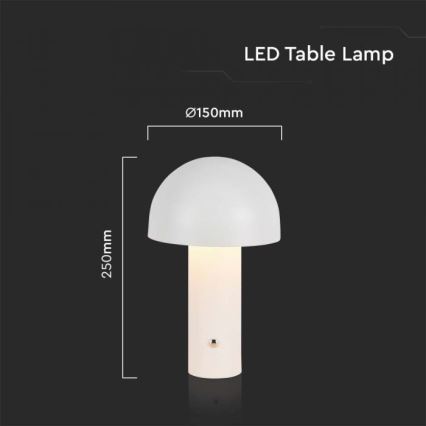 LED Сенсорна настільна акумуляторна лампа з регулюванням яскравості LED/1W/5V 3000-6000K 1800 mAh білий