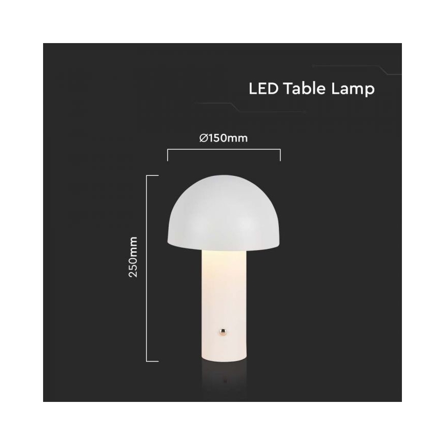 LED Сенсорна настільна акумуляторна лампа з регулюванням яскравості LED/1W/5V 3000-6000K 1800 mAh білий