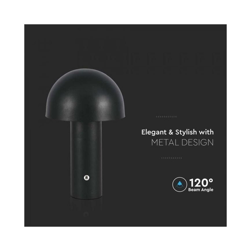 LED Сенсорна настільна акумуляторна лампа з регулюванням яскравості LED/1W/5V 3000-6000K 1800 mAh чорний