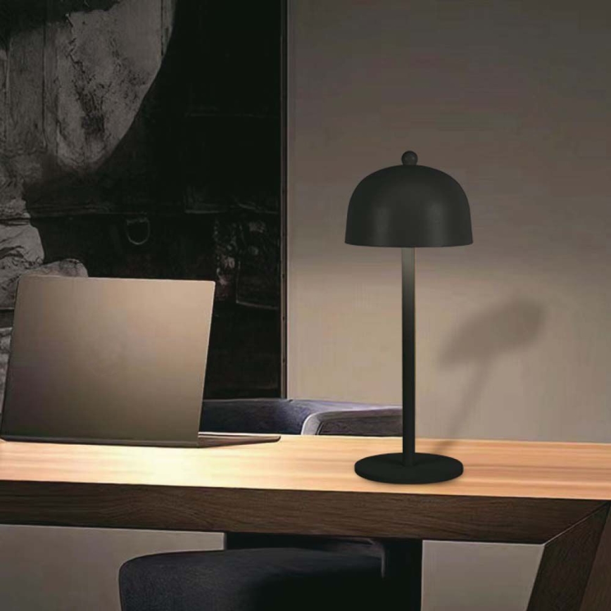 LED Сенсорна настільна акумуляторна лампа з регулюванням яскравості LED/1W/5V 3000-6000K 1800 mAh чорний