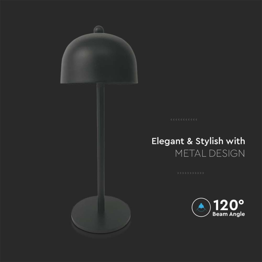 LED Сенсорна настільна акумуляторна лампа з регулюванням яскравості LED/1W/5V 3000-6000K 1800 mAh чорний