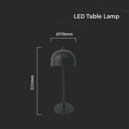 LED Сенсорна настільна акумуляторна лампа з регулюванням яскравості LED/1W/5V 3000-6000K 1800 mAh чорний