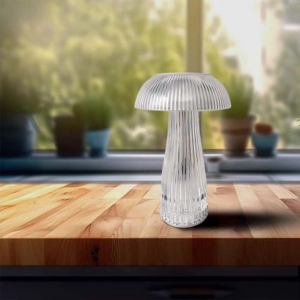 LED Сенсорна настільна акумуляторна лампа з регулюванням яскравості LED/1W/5V 3000-6000K 1800 mAh прозорий