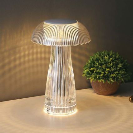 LED Сенсорна настільна акумуляторна лампа з регулюванням яскравості LED/1W/5V 3000-6000K 1800 mAh прозорий