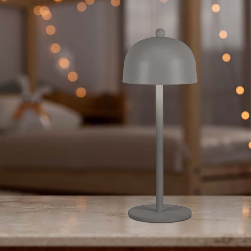 LED Сенсорна настільна акумуляторна лампа з регулюванням яскравості LED/1W/5V 3000-6000K 1800 mAh сірий