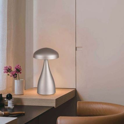 LED Сенсорна настільна акумуляторна лампа з регулюванням яскравості LED/1W/5V 3000-6000K 1800 mAh срібний