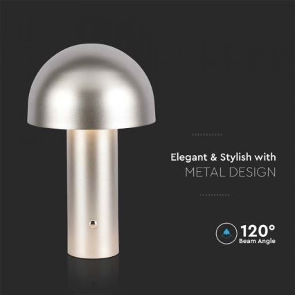 LED Сенсорна настільна акумуляторна лампа з регулюванням яскравості LED/1W/5V 3000-6000K 1800 mAh золотий