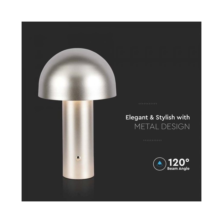 LED Сенсорна настільна акумуляторна лампа з регулюванням яскравості LED/1W/5V 3000-6000K 1800 mAh золотий