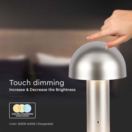 LED Сенсорна настільна акумуляторна лампа з регулюванням яскравості LED/1W/5V 3000-6000K 1800 mAh золотий