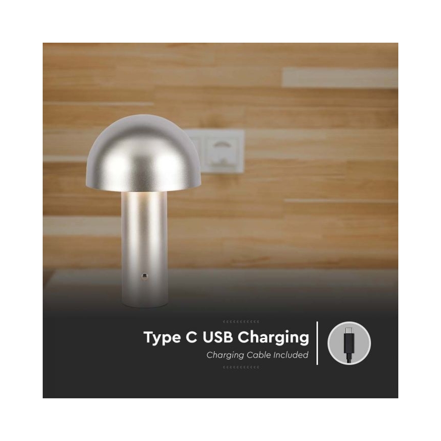 LED Сенсорна настільна акумуляторна лампа з регулюванням яскравості LED/1W/5V 3000-6000K 1800 mAh золотий