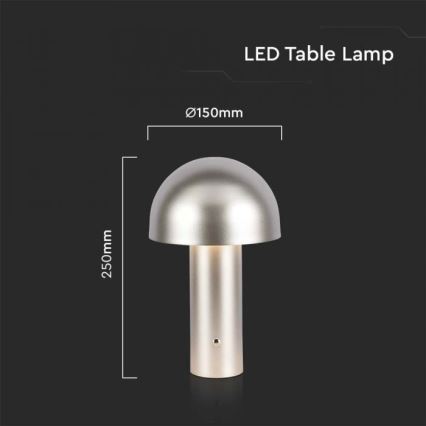 LED Сенсорна настільна акумуляторна лампа з регулюванням яскравості LED/1W/5V 3000-6000K 1800 mAh золотий