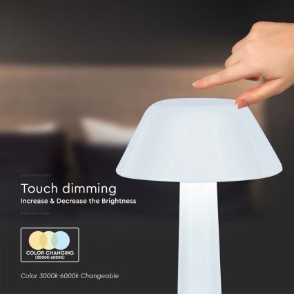 LED Настільна сенсорна акумуляторна лампа з регулюванням яскравості LED/1W/5V 3000-6000K 1800 mAh білий