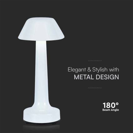 LED Настільна сенсорна акумуляторна лампа з регулюванням яскравості LED/1W/5V 3000-6000K 1800 mAh білий