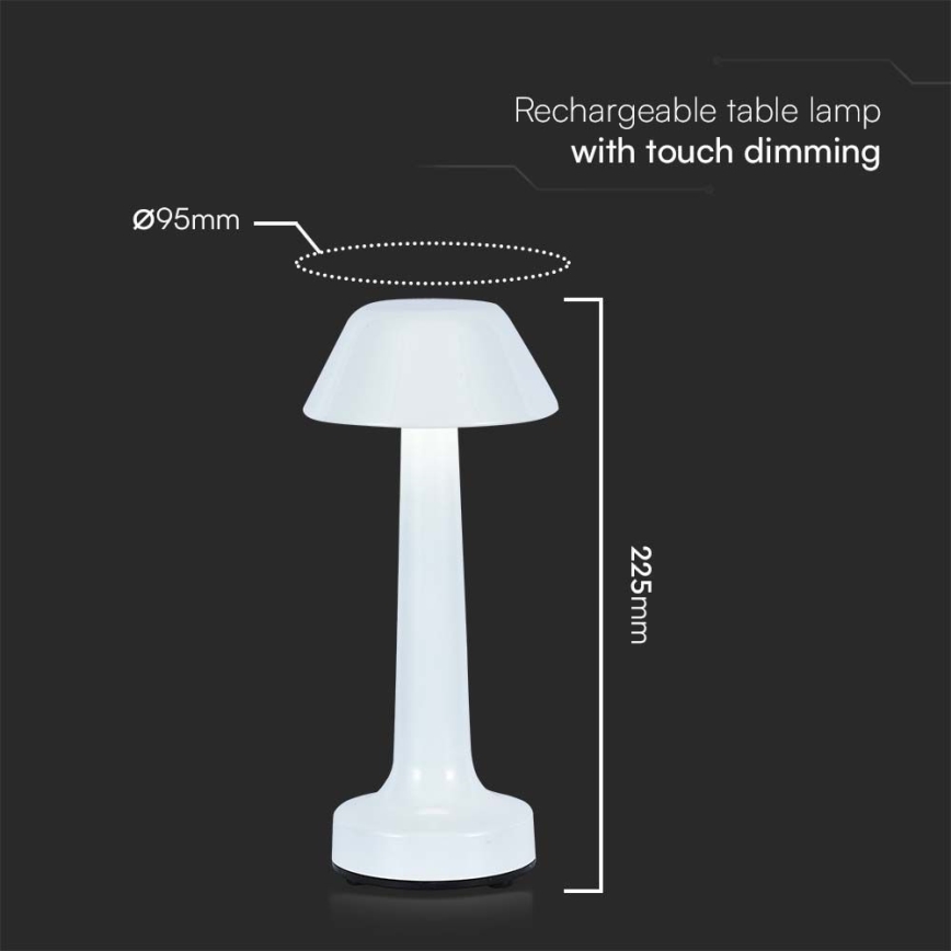 LED Настільна сенсорна акумуляторна лампа з регулюванням яскравості LED/1W/5V 3000-6000K 1800 mAh білий