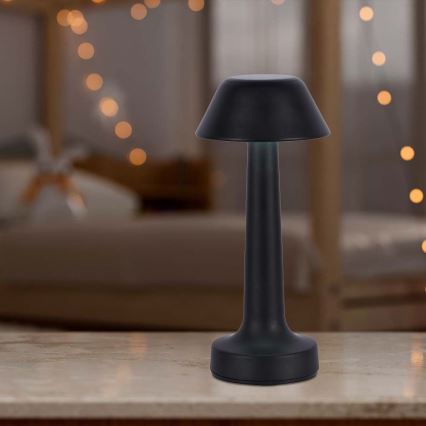 LED Настільна сенсорна акумуляторна лампа з регулюванням яскравості LED/1W/5V 3000-6000K 1800 mAh чорний