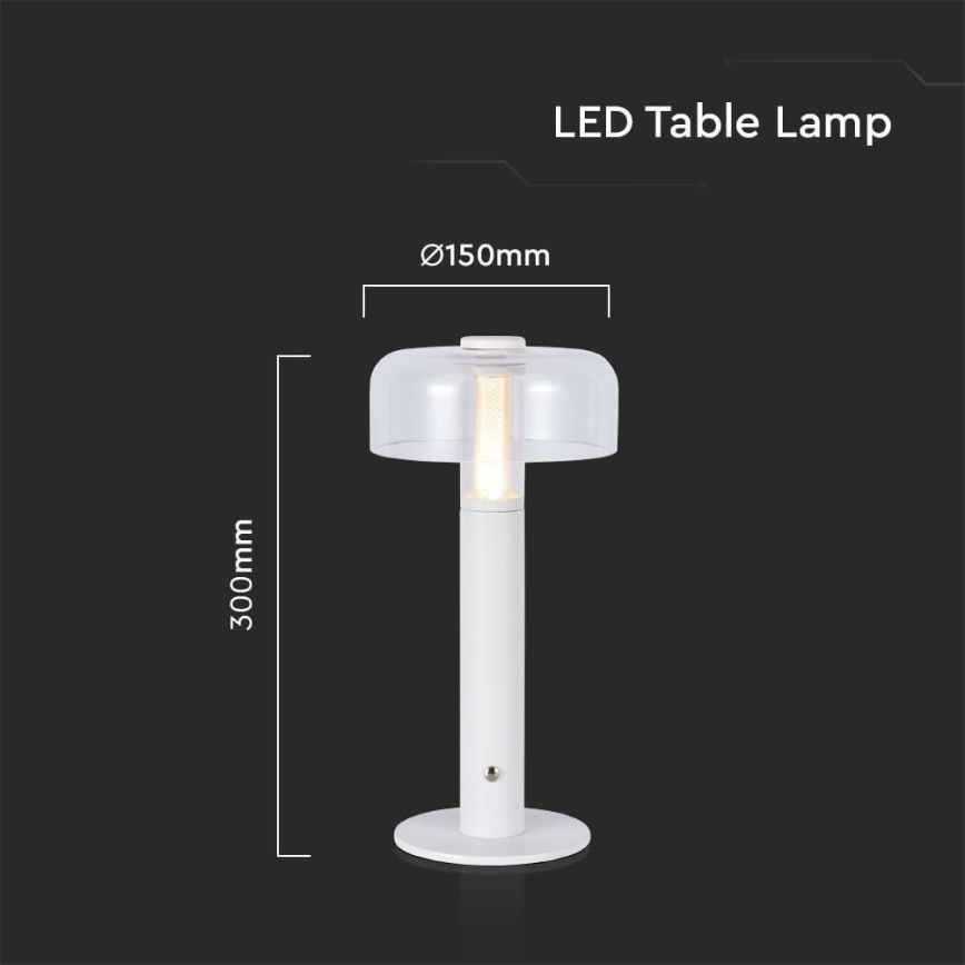 LED Сенсорна настільна акумуляторна лампа з регулюванням яскравості LED/1W/5V 3000K 1800 mAh білий