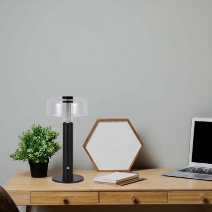 LED Сенсорна настільна акумуляторна лампа з регулюванням яскравості LED/1W/5V 3000K 1800 mAh чорний