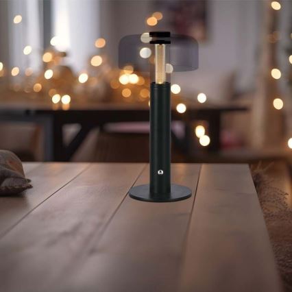 LED Сенсорна настільна акумуляторна лампа з регулюванням яскравості LED/1W/5V 3000K 1800 mAh чорний