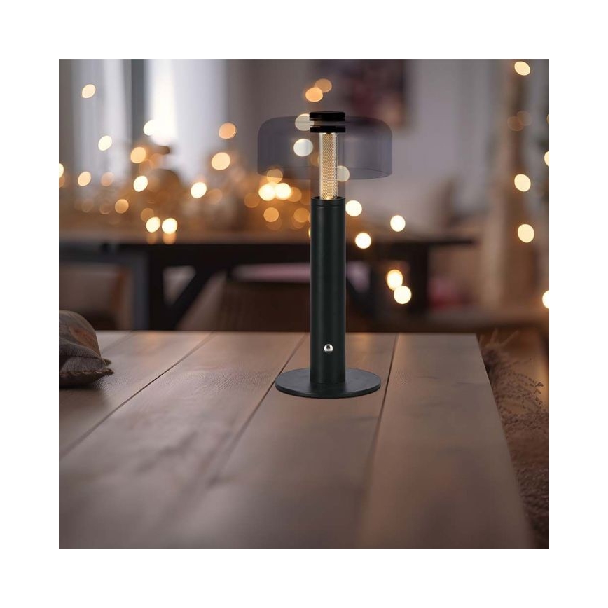 LED Сенсорна настільна акумуляторна лампа з регулюванням яскравості LED/1W/5V 3000K 1800 mAh чорний