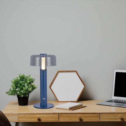 LED Сенсорна настільна акумуляторна лампа з регулюванням яскравості LED/1W/5V 3000K 1800 mAh синій