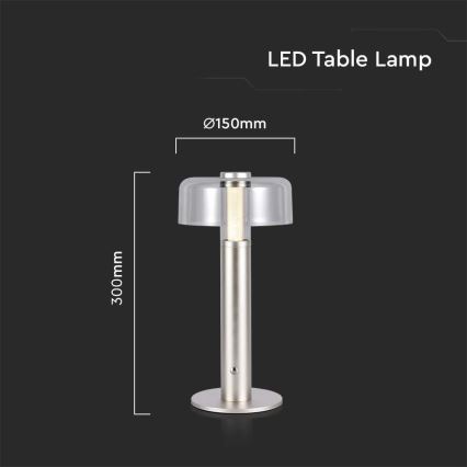 LED Сенсорна настільна акумуляторна лампа з регулюванням яскравості LED/1W/5V 3000K 1800 mAh золотий