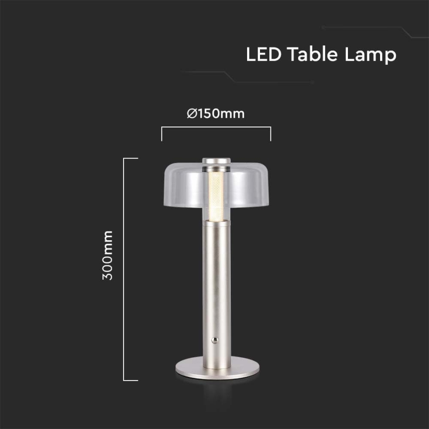 LED Сенсорна настільна акумуляторна лампа з регулюванням яскравості LED/1W/5V 3000K 1800 mAh золотий